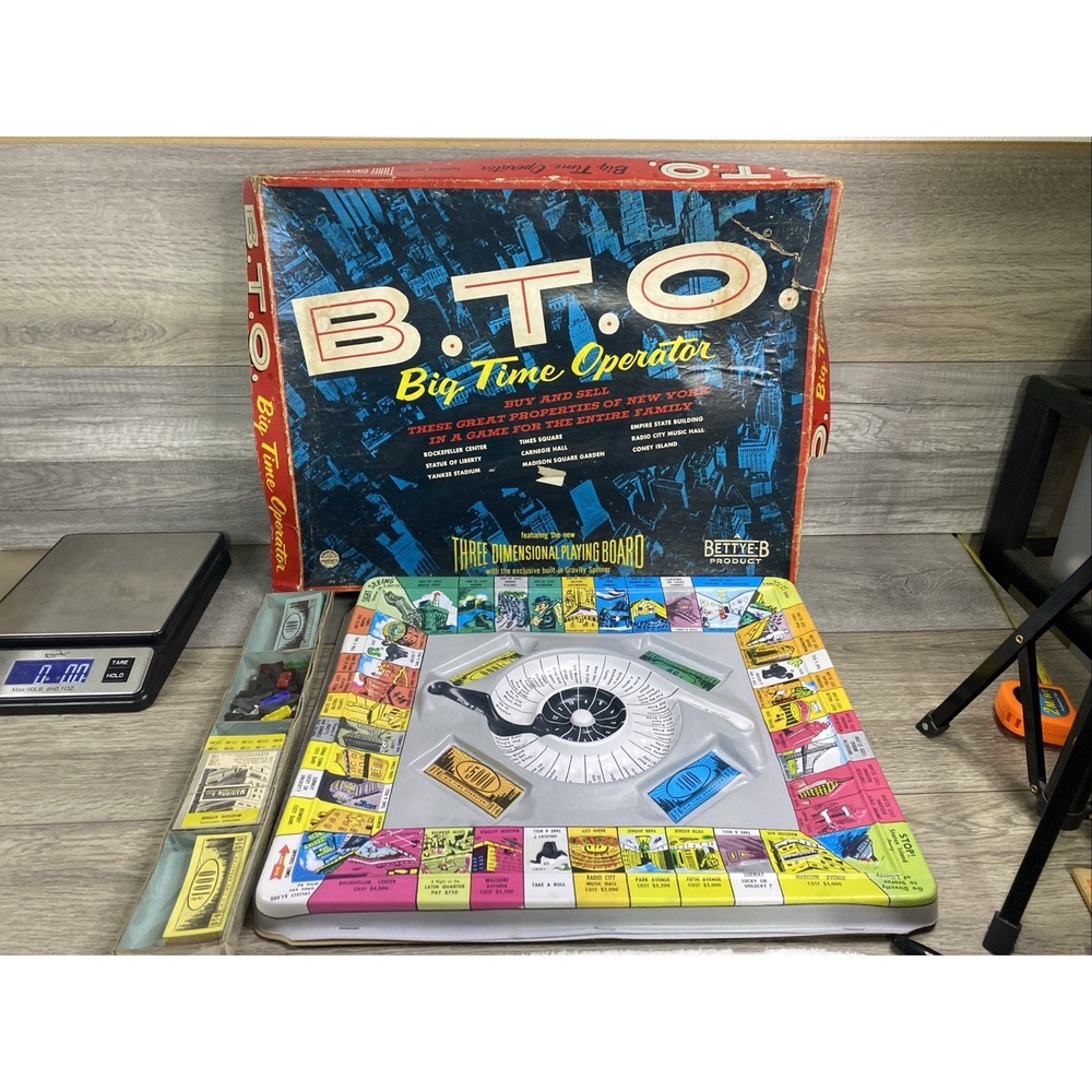 VTG 1956 BTO Big Time Operator Board Game Pre-Monopoly New York Properties